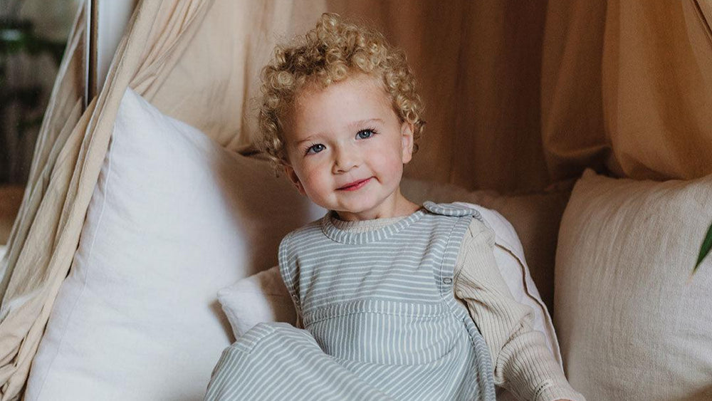 Merino Kids Go Go Sleeping Bag - Standard Weight - Turtle Dove Stripe-Sleeping Bags-3-24m-Turtle Dove | Natural Baby Shower