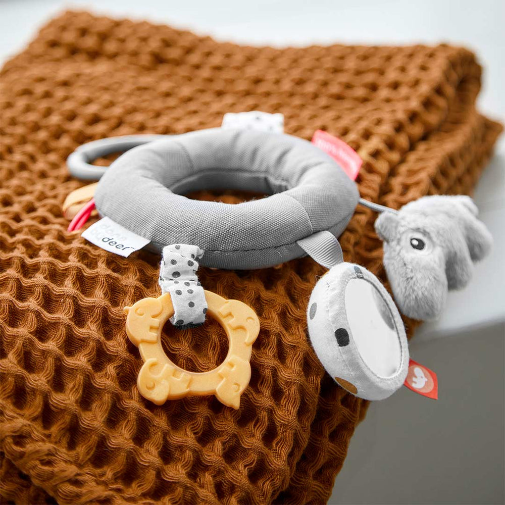Done by Deer Activity Ring - Grey-Pram Toys- | Natural Baby Shower