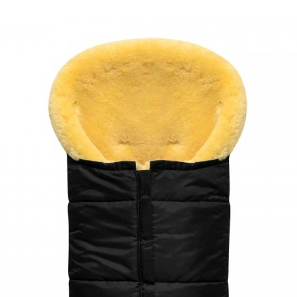 Heitmann Lambskin Zip-Up Footmuff - Black-Footmuffs- | Natural Baby Shower