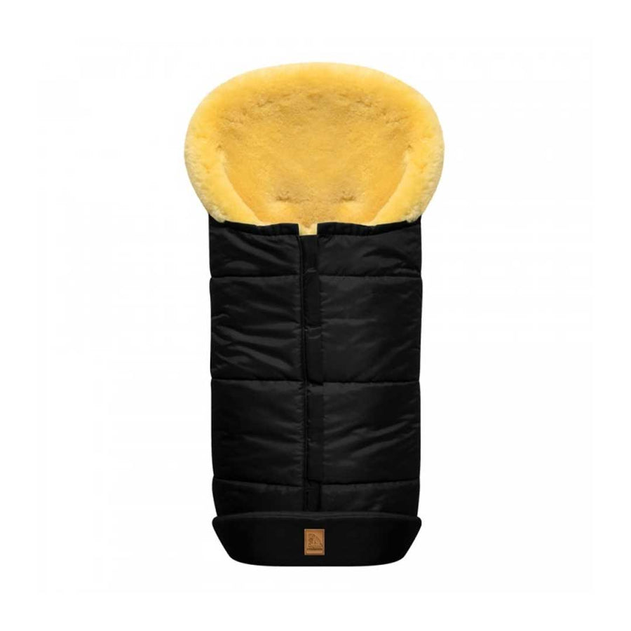 Heitmann Lambskin Zip-Up Footmuff - Black-Footmuffs- | Natural Baby Shower