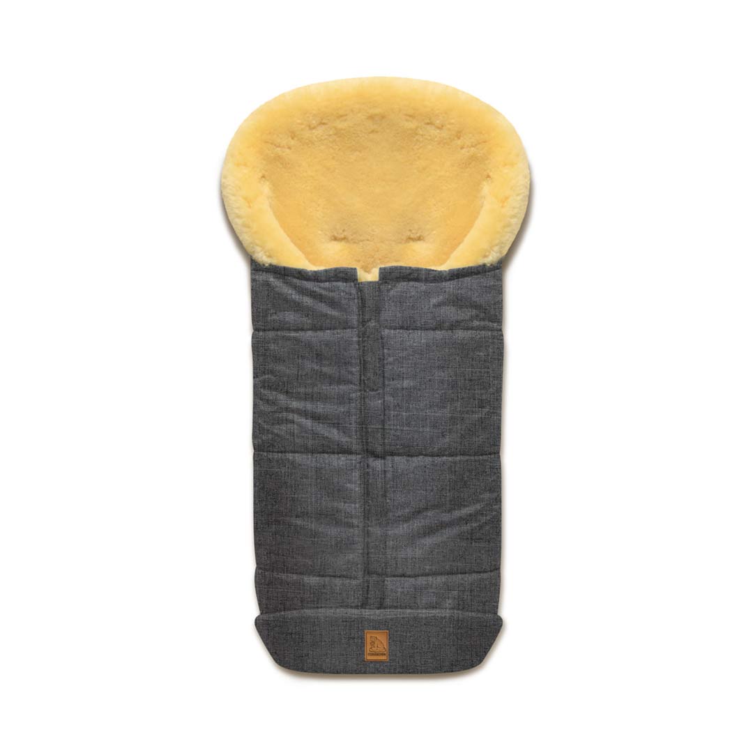 Heitmann Lambskin Zip-Up Footmuff - Grey Melange-Footmuffs- | Natural Baby Shower