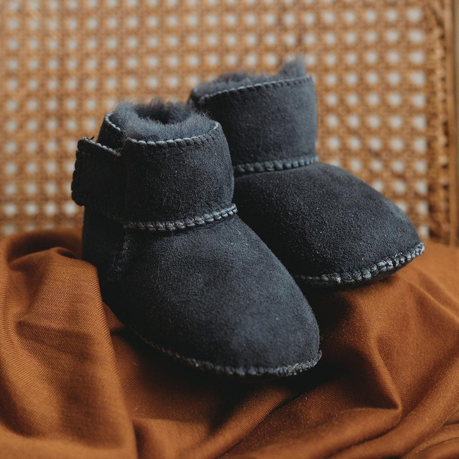 Heitmann Lambskin Booties - Anthracite-Booties-0-6m-Anthracite | Natural Baby Shower