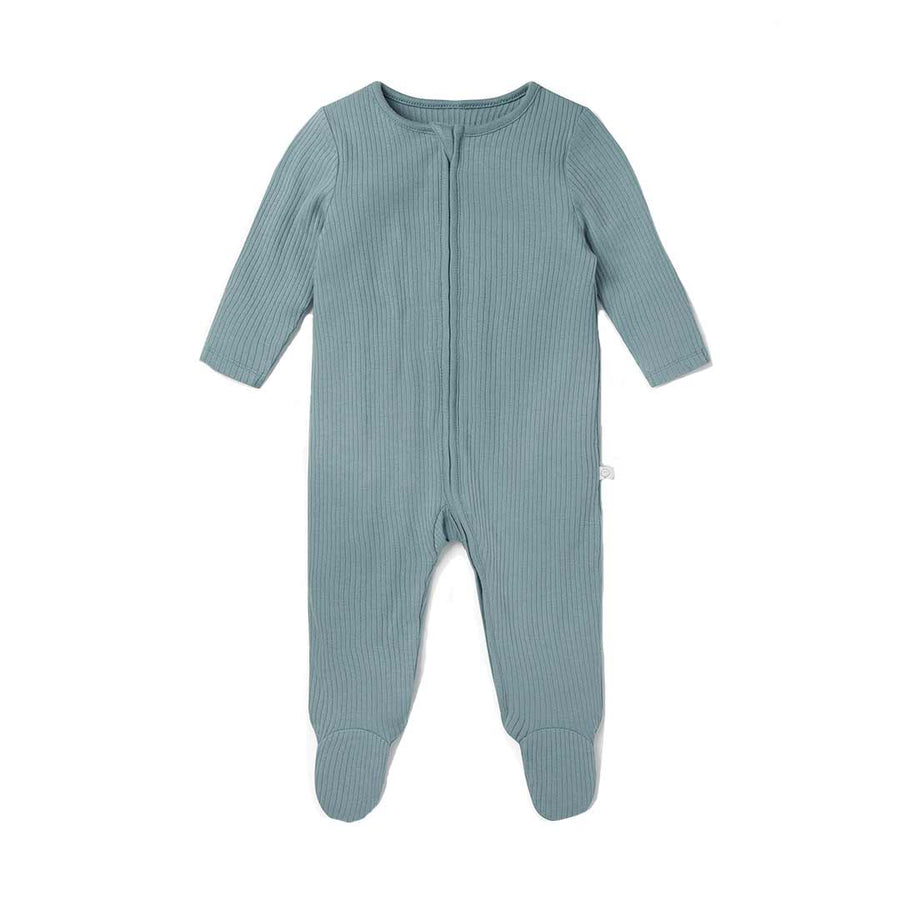 MORI Ribbed Zip-Up Sleepsuit - Sky-Sleepsuits-Sky-NB | Natural Baby Shower