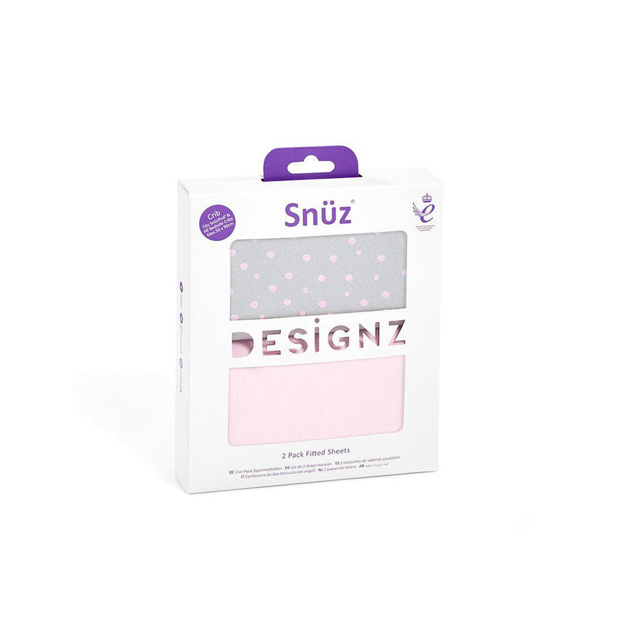Snuz Crib Fitted Sheets - Rose Spots - 2 Pack-Sheets- | Natural Baby Shower