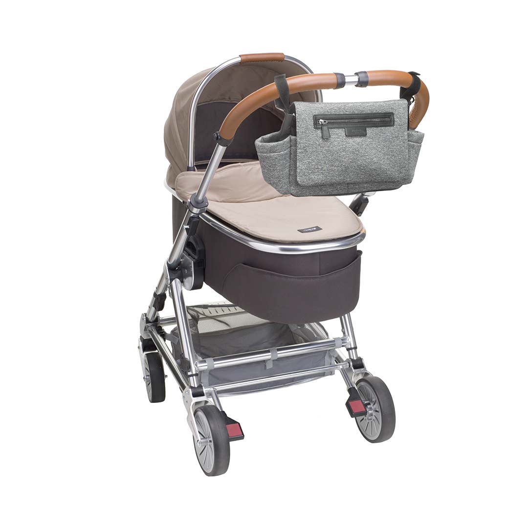 Storksak Stroller Organiser - Luxe Scuba - Grey Marl-Stroller Organisers- | Natural Baby Shower