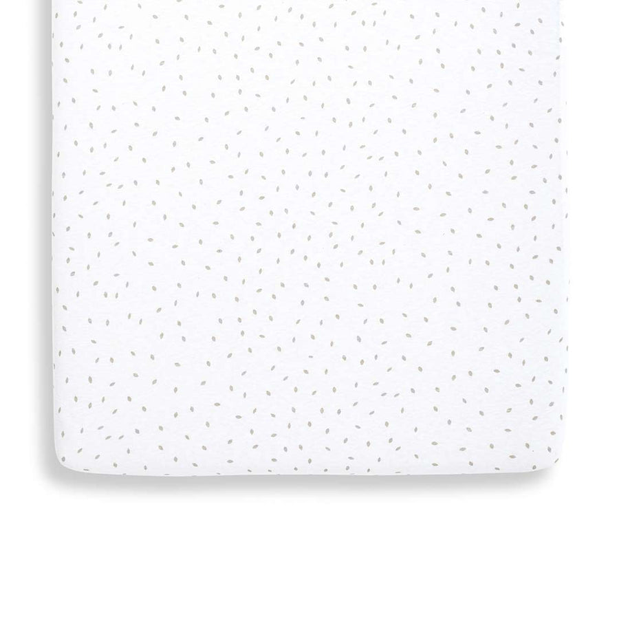 The Little Green Sheep Organic Crib Fitted Sheet - White Rice-Sheets- | Natural Baby Shower