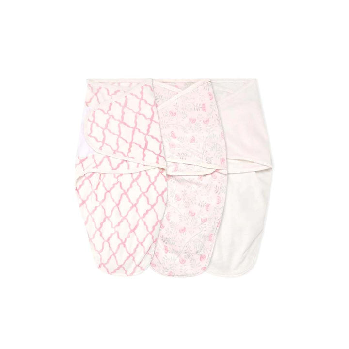 aden + anais Essentials Easy Swaddle Wraps - Arts + Crafts - 3 Pack-Shaped Swaddles-Pink-One Size | Natural Baby Shower