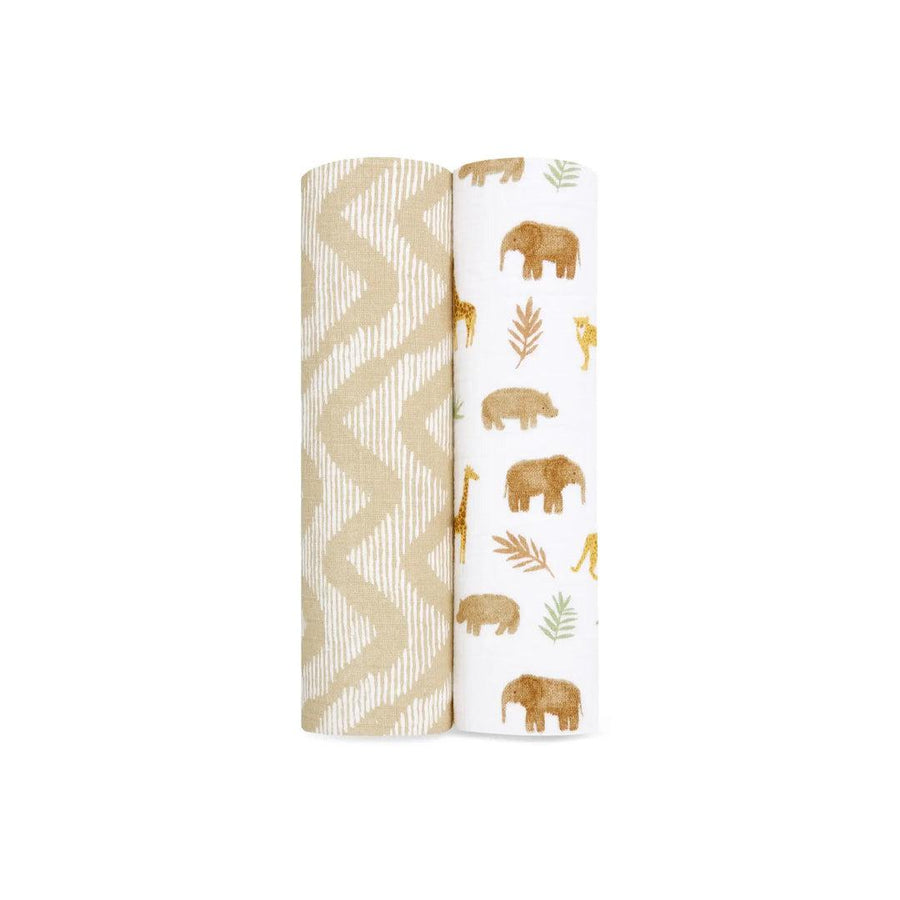 aden + anais Essentials Cotton Muslin 2 Pack Swaddle Blanket - Tanzania-Blankets-Tanzania- | Natural Baby Shower