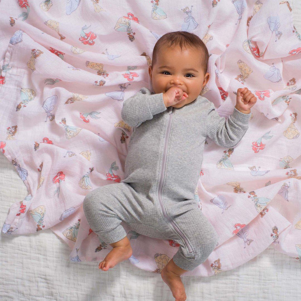 aden + anais Essentials Cotton Muslin Swaddle Blankets - Disney Princess - 4 Pack-Swaddling Wraps- | Natural Baby Shower