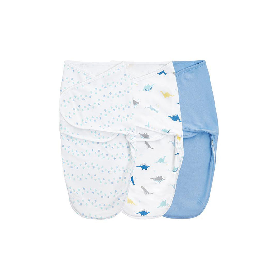 aden + anais Essentials Wrap Swaddles - Dino-rama - 3 Pack-Shaped Swaddles-Dino-rama-0-3m | Natural Baby Shower
