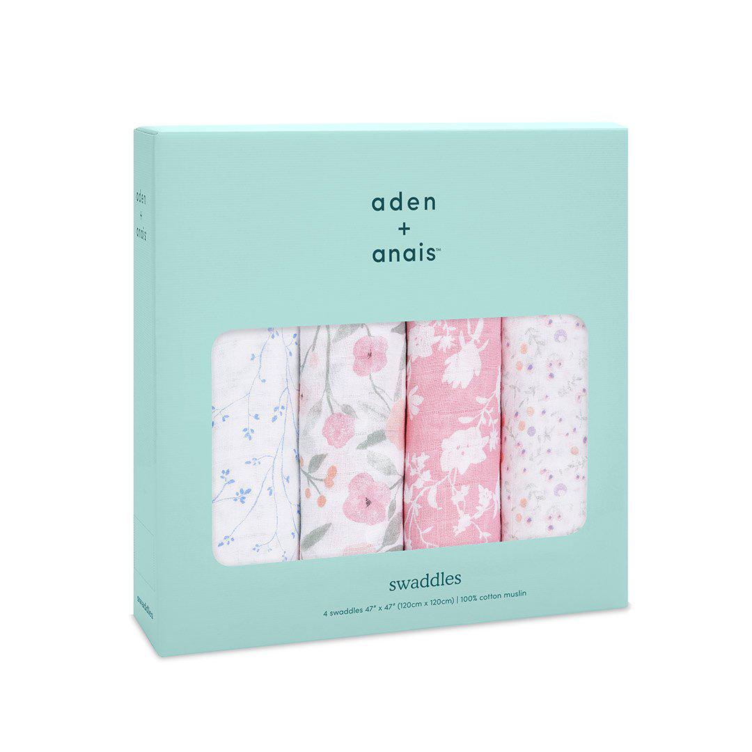 aden + anais Muslin Swaddles - Mon Fleur - 4 Pack-Muslin Wraps-Mon Fleur- | Natural Baby Shower