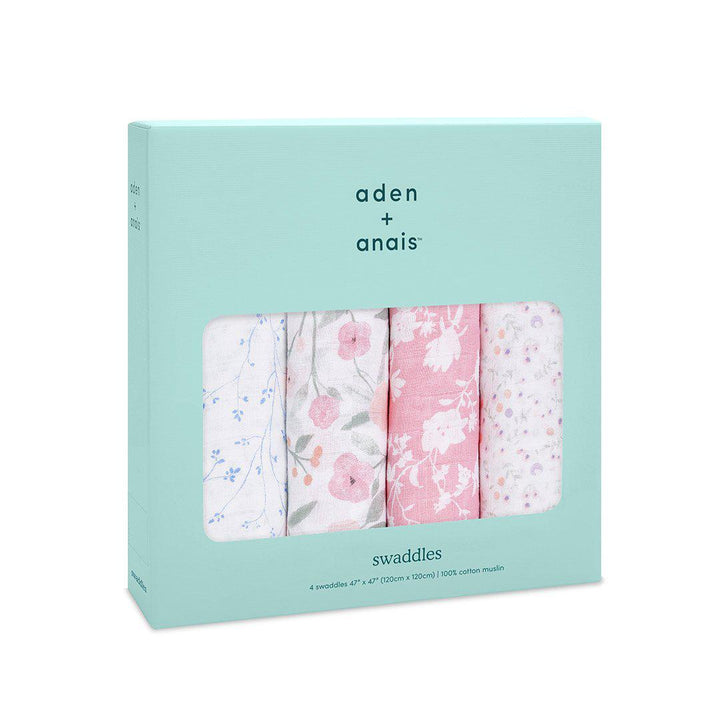 aden + anais Muslin Swaddles - Mon Fleur - 4 Pack-Muslin Wraps-Mon Fleur- | Natural Baby Shower