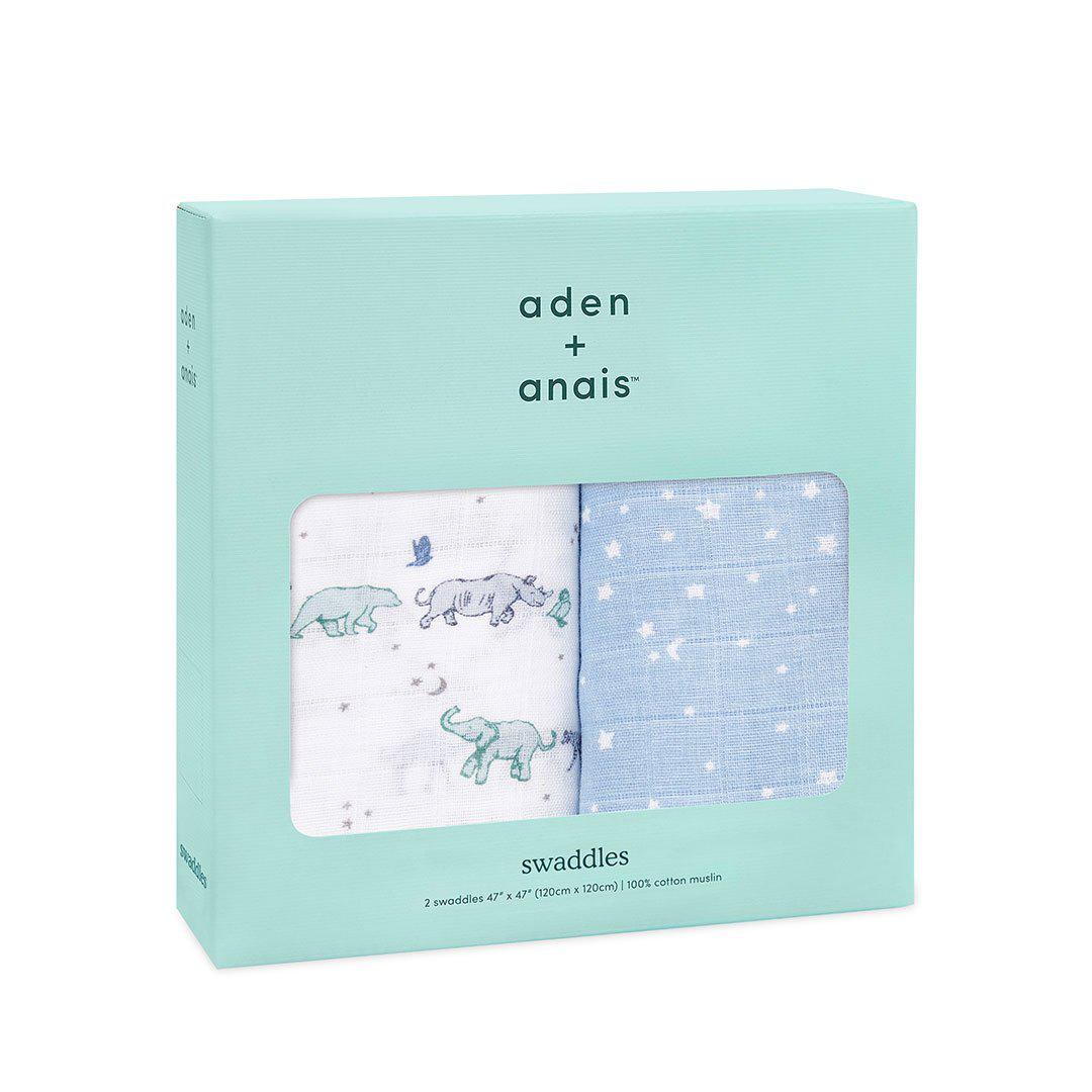 aden + anais Muslin Swaddles - Rising Star - 2 Pack-Muslin Wraps-Rising Star- | Natural Baby Shower