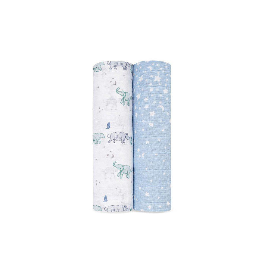 aden + anais Muslin Swaddles - Rising Star - 2 Pack-Muslin Wraps-Rising Star- Natural Baby Shower