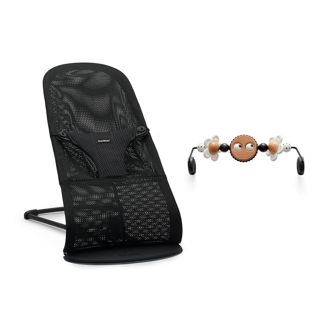 BabyBjorn Bouncer Bliss Toy Bar Bundle Black White