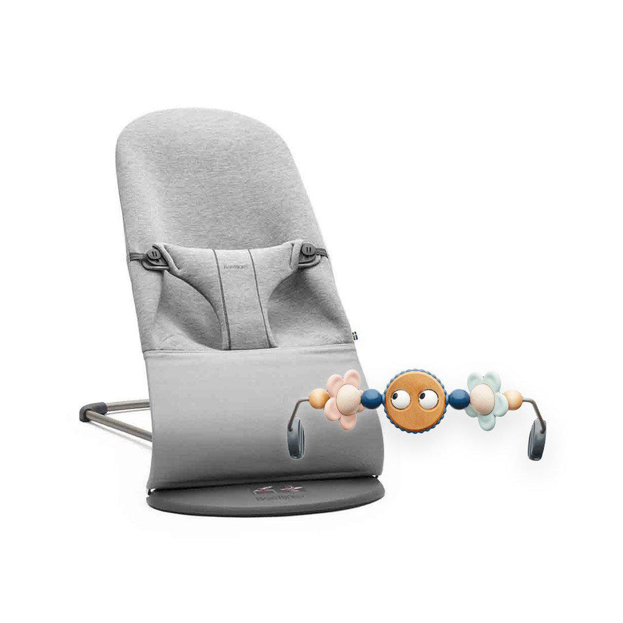 BabyBjorn Bouncer Bliss + Toy Bar Bundle - Light Grey-Baby Bouncers-Light Grey-3D Jersey | Natural Baby Shower