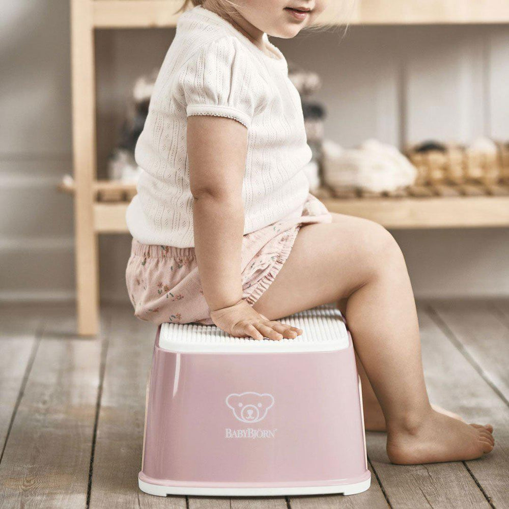BabyBjorn Step Stool - Powder Pink + White-Step Stools- | Natural Baby Shower