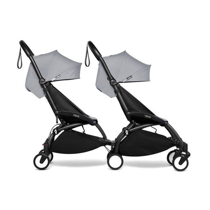BABYZEN YOYO2 Complete Pushchair from 6 months+ for Twins - Stone-Stroller Bundles-Stone-Black | Natural Baby Shower