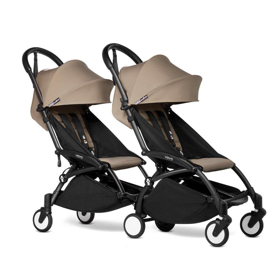 BABYZEN YOYO2 Complete Pushchair from 6 months+ for Twins - Taupe-Stroller Bundles-Taupe-Black | Natural Baby Shower