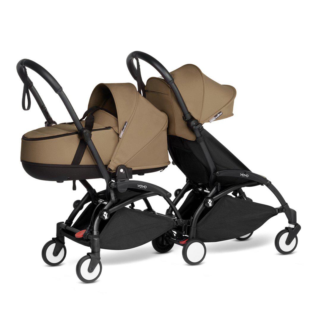 Babyzen YOYO2 Ultra Compact Complete 6+ Stroller with Bassinet & Rolling  Bag Bundle - Black/Toffee