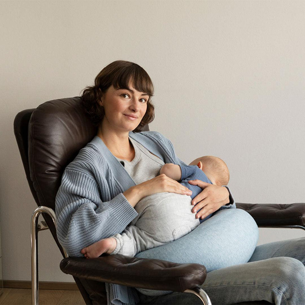 bbhugme Nursing Pillow - Blue Melange-Nursing Pillows-Blue Melange- | Natural Baby Shower