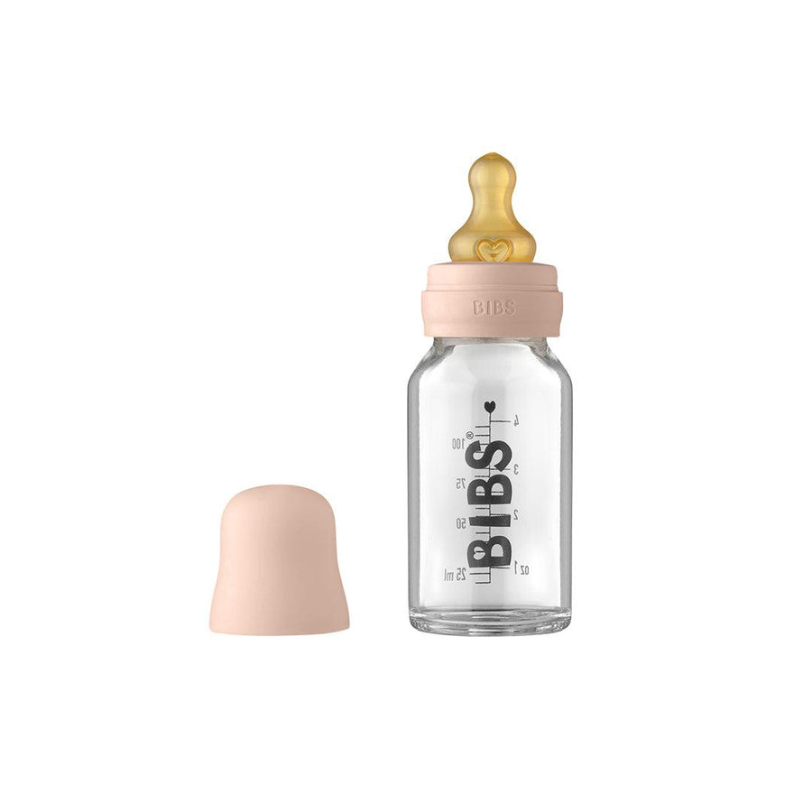BIBS Baby Glass Bottle Complete Set - Blush - Latex-Baby Bottles-Blush-110ml | Natural Baby Shower