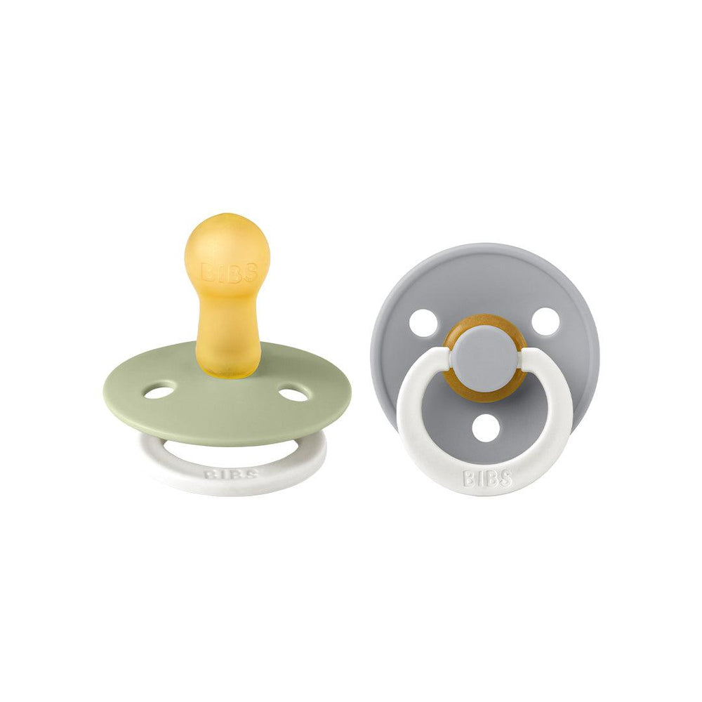 BIBS Colour GLOW Latex Pacifiers - Sage + Cloud - 2 Pack-Pacifiers-Size 1- | Natural Baby Shower