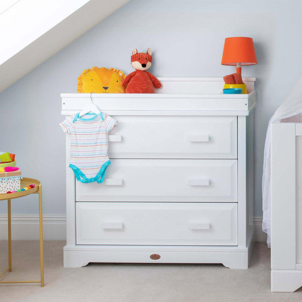 Boori Universal 3 Drawer Dresser with Squared Changing Station - White-Chests-Squared- | Natural Baby Shower