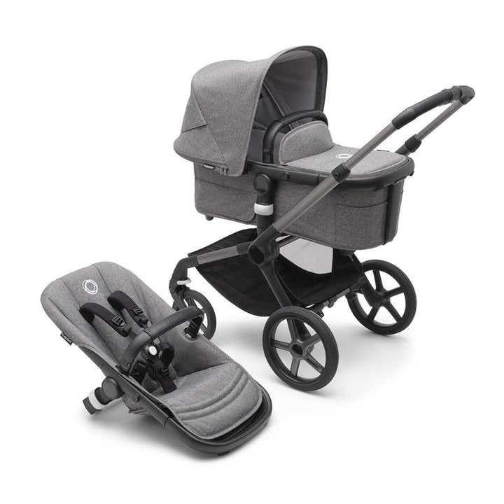 Bugaboo Fox 5 Complete Pushchair + Pebble 360/360 Pro Travel System - Grey Melange-Travel Systems-Pebble 360 i-Size Car Seat-No Base | Natural Baby Shower