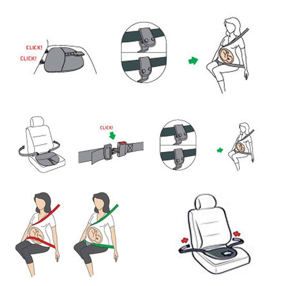 BeSafe Pregnancy Belt for Front Seats-Car Seat Kits-Black/Grey- | Natural Baby Shower