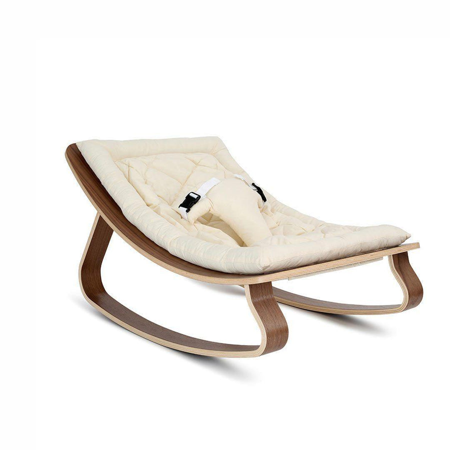 Charlie Crane LEVO Baby Rocker - Walnut + Organic White-Rockers-No Toy Arch- | Natural Baby Shower