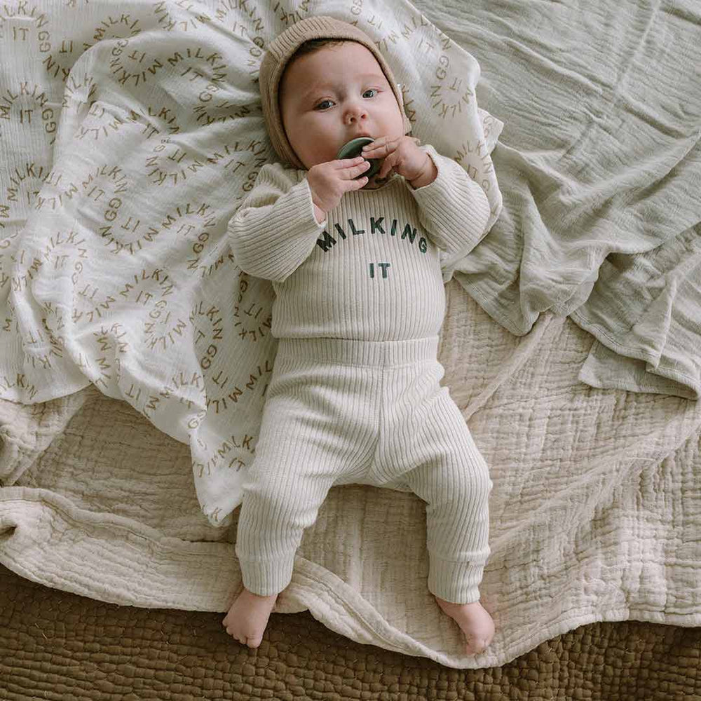 Claude & Co Ribbed Leggings - Oat-Leggings-Oat-0-3m | Natural Baby Shower