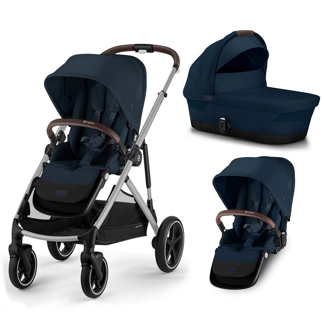 CYBEX Gazelle S Double Pushchair - Ocean Blue-Strollers-Ocean Blue-With Carrycot | Natural Baby Shower
