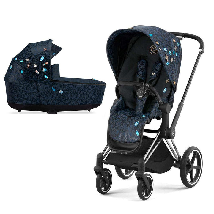 CYBEX Priam Pushchair - Jewels of Nature (2022)-Strollers-Chrome Black-Lux | Natural Baby Shower