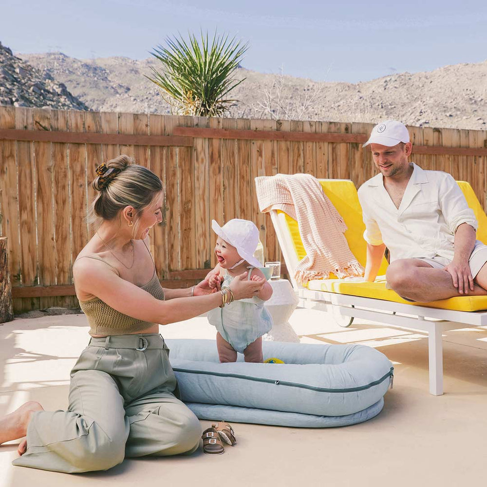 DockATot Grand Dock - Marine Chambray-Baby Nests-Marine Chambray- | Natural Baby Shower