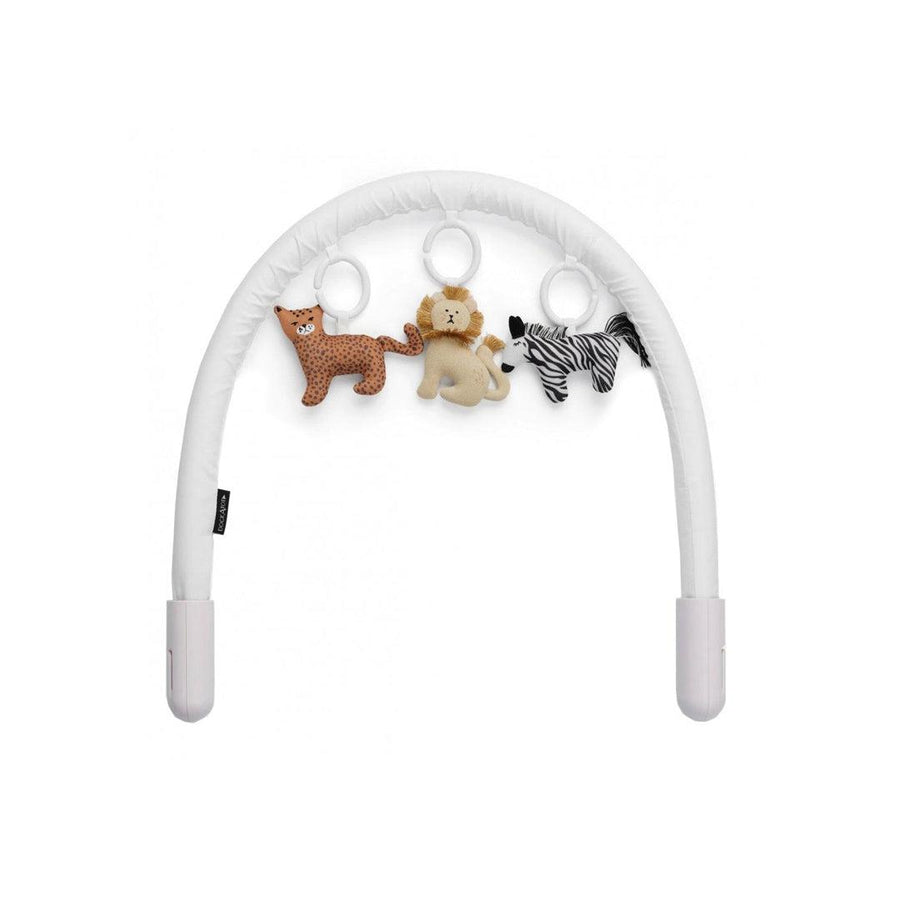 DockATot Toy Arch Set - Pristine White + Day at the Zoo-Baby Nest Toy Bars-Pristine White + Cheeky Chums- | Natural Baby Shower