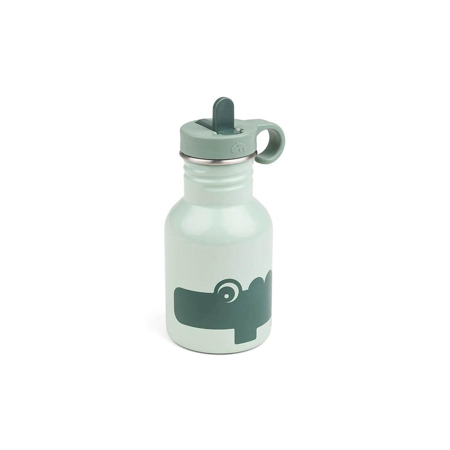 Done by Deer Metal Bottle - Green - Croco-Baby Bottles-Green- | Natural Baby Shower