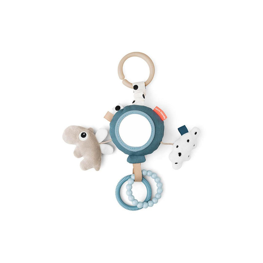 Done by Deer To Go Activity Mirror - Blue - Happy Clouds-Pram Toys-Blue- | Natural Baby Shower