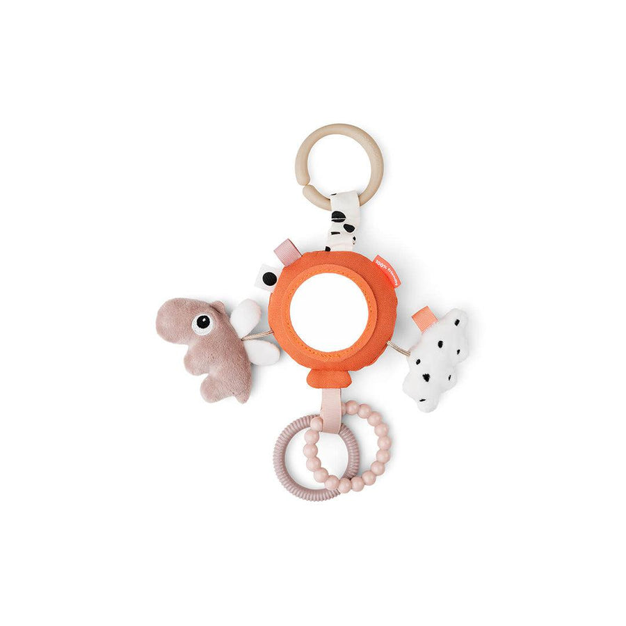 Done by Deer To Go Activity Mirror - Papaya - Happy Clouds-Pram Toys-Papaya- | Natural Baby Shower