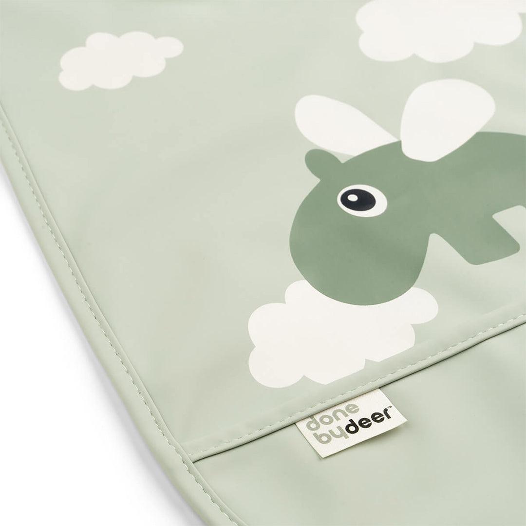 Done by Deer Velcro Bib - Green - Happy Clouds-Bibs-Green- | Natural Baby Shower