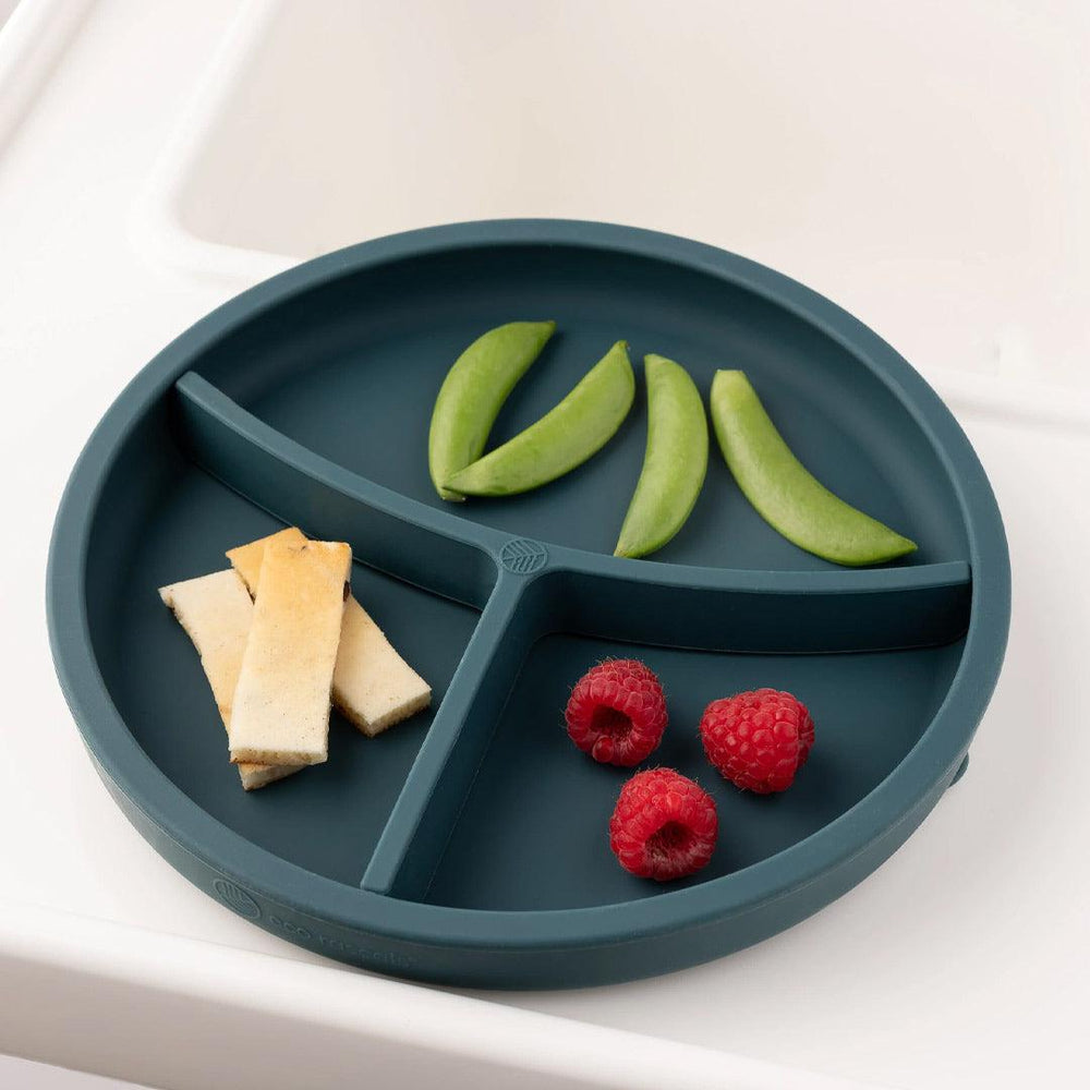Eco Rascals Silicone Divider Plate - Teal-Plates- | Natural Baby Shower