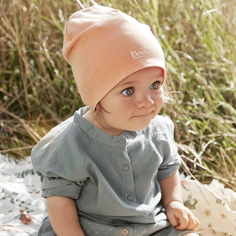 Outlet - Elodie Details LOGO Beanie - Powder Pink-Hats-Powder Pink-0-6m | Natural Baby Shower