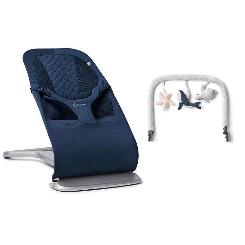 Ergobaby Evolve Baby Bouncer - Midnight Blue-Baby Bouncers-With Toy Bar- | Natural Baby Shower