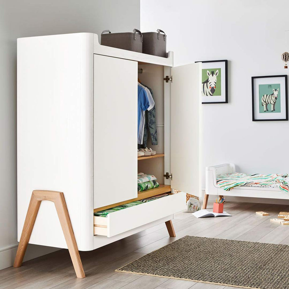 Gaia Hera Wardrobe - Scandi-White + Natural-Wardrobes- | Natural Baby Shower