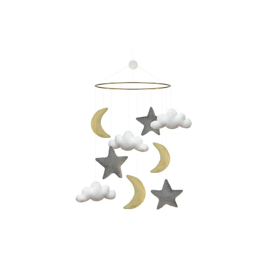 GAMCHA Mobile - Moon/Cloud/Star - Grey-Baby Mobiles- | Natural Baby Shower