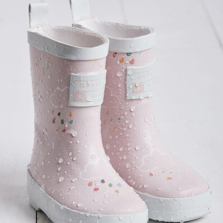 Grass & Air Colour-Revealing Wellies - Baby Pink-Wellies-Baby Pink-4 UK | Natural Baby Shower