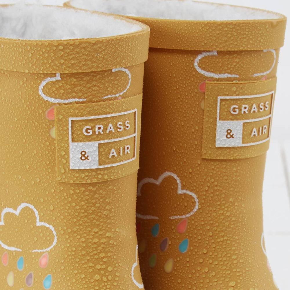 Grass & Air Colour-Revealing Wellies - Ochre-Wellies-Ochre-3 UK | Natural Baby Shower