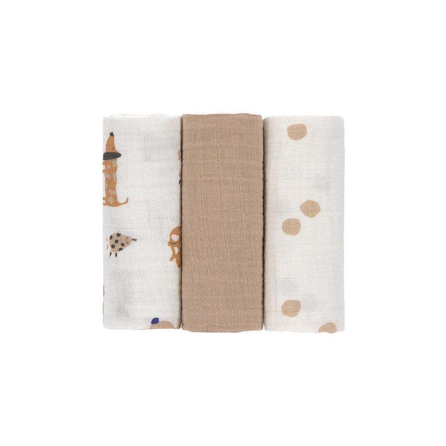 Lassig Swaddle + Burp Blanket - 3 Pack - Little Mateys Royal Blue-Swaddling Wraps-Little Mateys Royal Blue-M | Natural Baby Shower