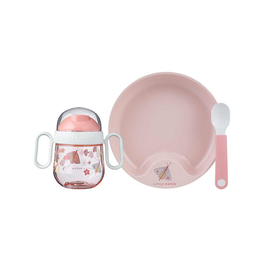 Little Dutch Mepal Baby Dinnerware Set - Flowers + Butterflies-Feeding Sets- | Natural Baby Shower