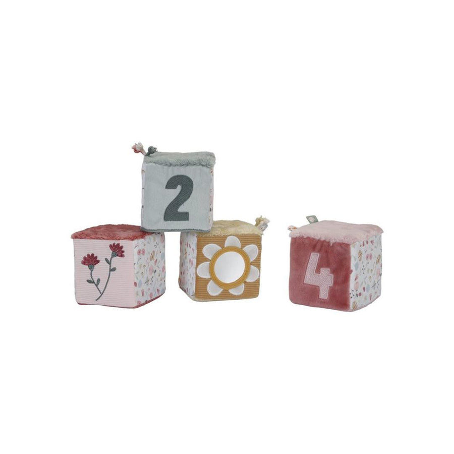 Little Dutch Soft Blocks - Flowers + Butterflies - 4 Pack-Activity Cubes- | Natural Baby Shower
